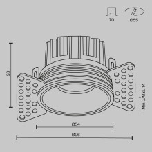 LED луна за вграждане MAYTONI DL058-7W3K-TRS-B ROUND TRIMLESS