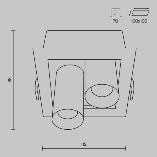 LED луна за вграждане MAYTONI DL094-02-7W3K-B MAGNUM