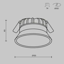 LED панел за вграждане MAYTONI DL055-18W3-4-6K-W OKNO