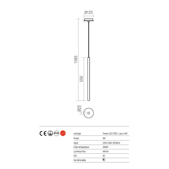 LED пендел REDO 01-1223 KANJI