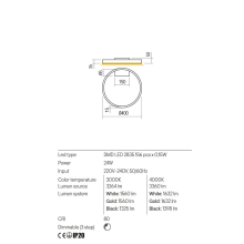 LED плафон REDO 01-2835 FEBE MGD D400 3000K