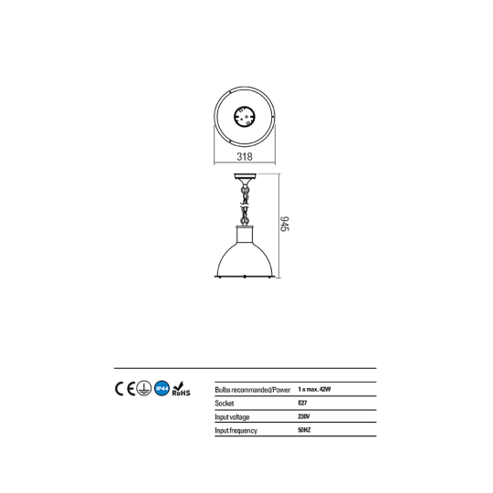 Градински пендел REDO OUTDOOR 9527 WORK