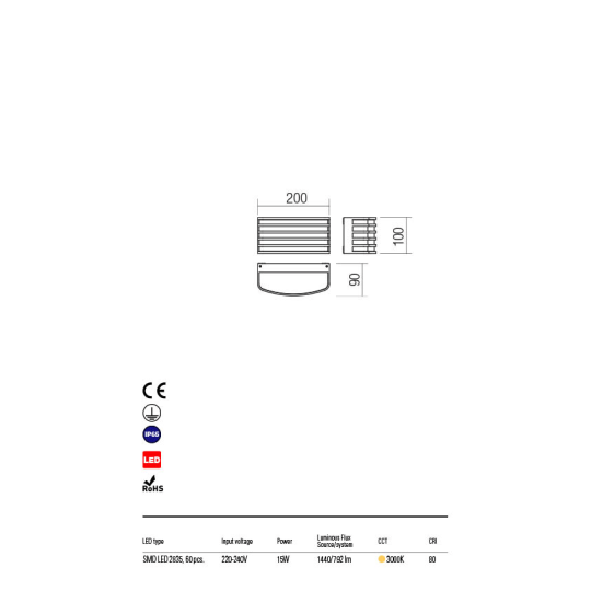 LED фасаден аплик REDO OUTDOOR 90038 SEBRA