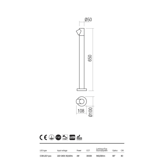 LED градински стълб REDO OUTDOOR 90544 UBOAT