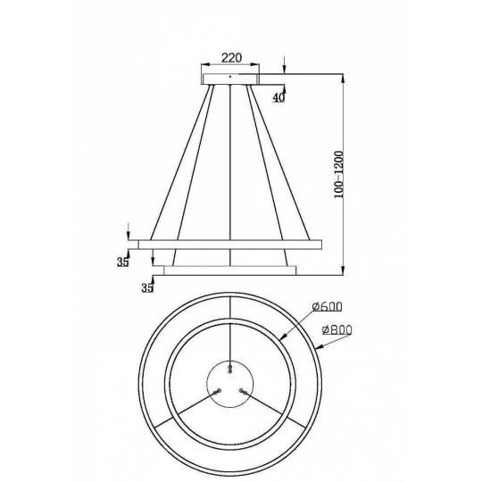 LED пендел MAYTONI MOD058PL-L74B3K RIM