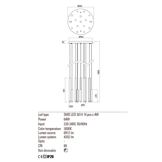 LED пендел REDO 01-2060 MADISON