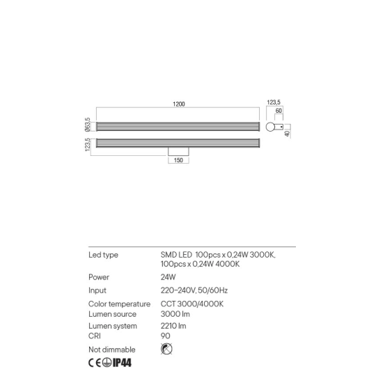 LED аплик за баня REDO 01-3267 DIZZY