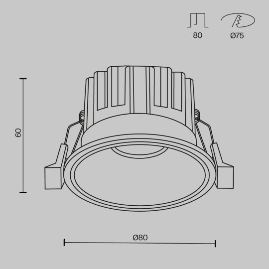 LED луна за вграждане MAYTONI DL058-12W3K-B ROUND