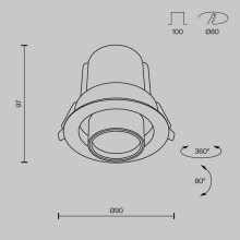 LED луна за вграждане MAYTONI DL095-01-10W3K-B HIDDEN