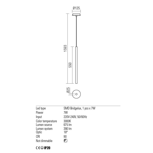 LED пендел REDO 01-2366 KANJI