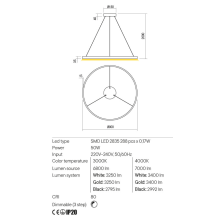 LED пендел REDO 01-2873 FEBE SBK 3000K