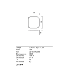 LED плафон за баня REDO 01-2496 SCREEN IP