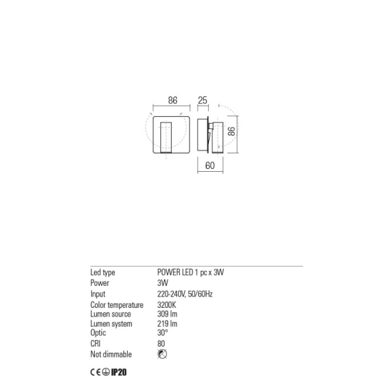 LED аплик REDO 01-2338 TOMIX