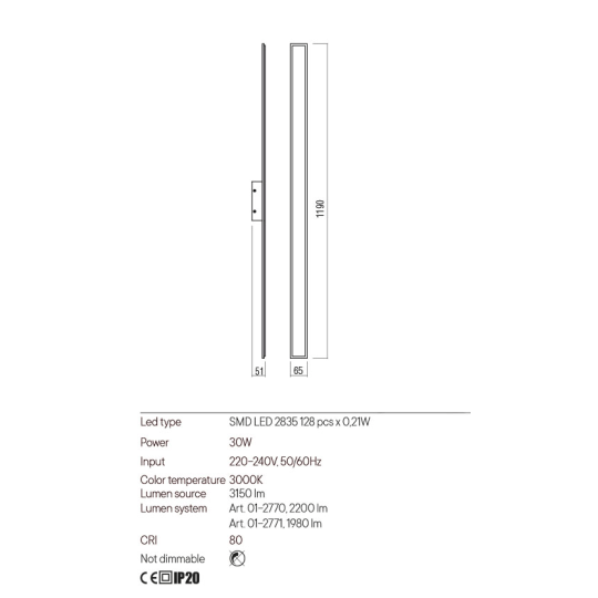 LED аплик REDO 01-2770 WAPI