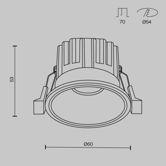 LED луна за вграждане MAYTONI DL058-7W3K-W ROUND