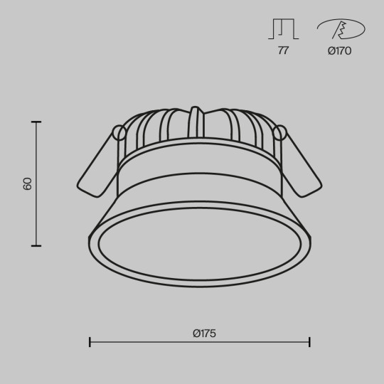 LED панел за вграждане MAYTONI DL055-24W3-4-6K-W OKNO