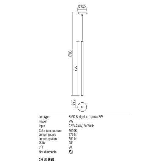 LED пендел REDO 01-2367 KANJI