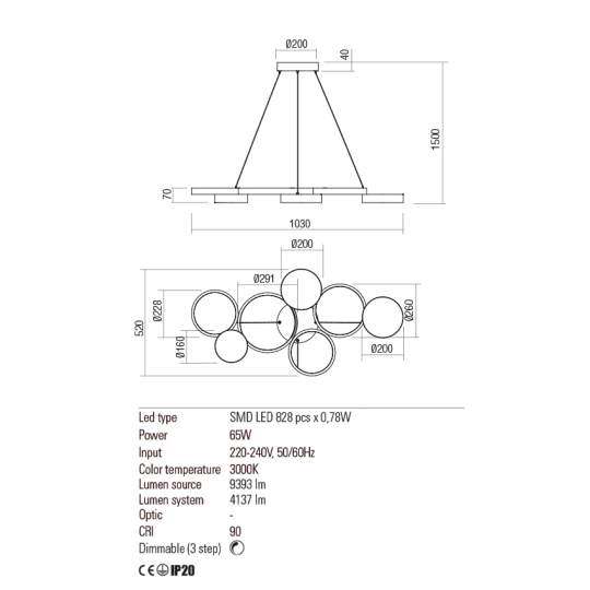 LED пендел REDO 01-2546 CRONOS