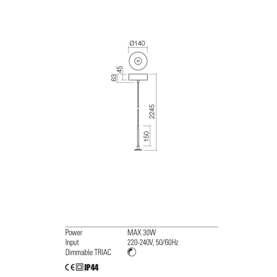 LED пендел REDO SKBS01CH + LSD01-2604CH + LSD01-2449CH BILIA