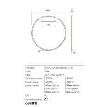 LED плафон REDO 01-2828 FEBE SWH D800 4000K