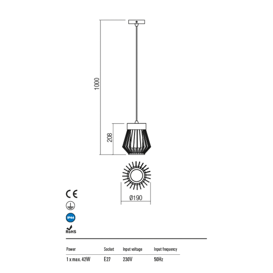 Градински пендел REDO OUTDOOR 9845 TITTI