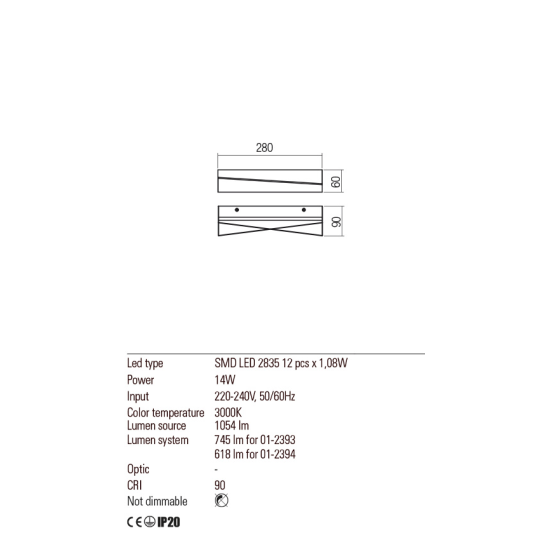 LED аплик REDO 01-2393 ZIGO