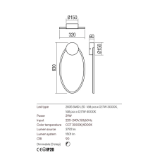 LED аплик REDO 01-3295 LEO CCT BK