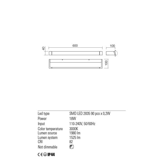 LED аплик за баня REDO 01-2294 FLIPPER