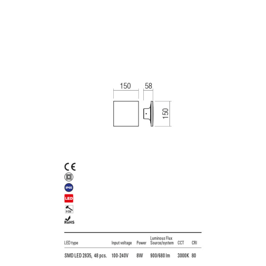 LED фасаден аплик REDO OUTDOOR 90370 AURA