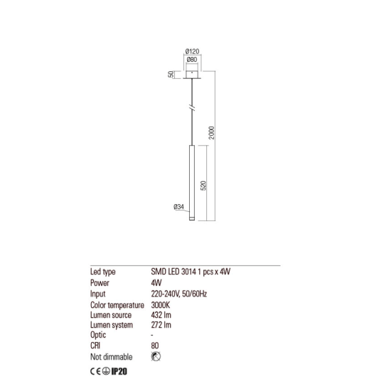 LED пендел REDO 01-2043 MADISON