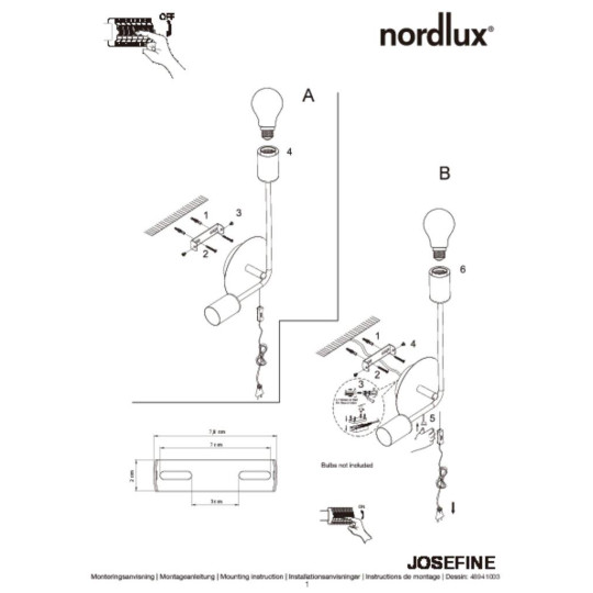 Аплик NORDLUX 48941003 JOSEFINE