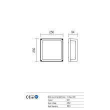 Фасаден плафон REDO OUTDOOR 9893 BRICK GLASS