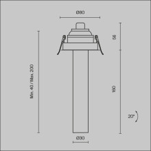 LED луна за вграждане MAYTONI C140RS-L200-7W3K-W FOCUS T