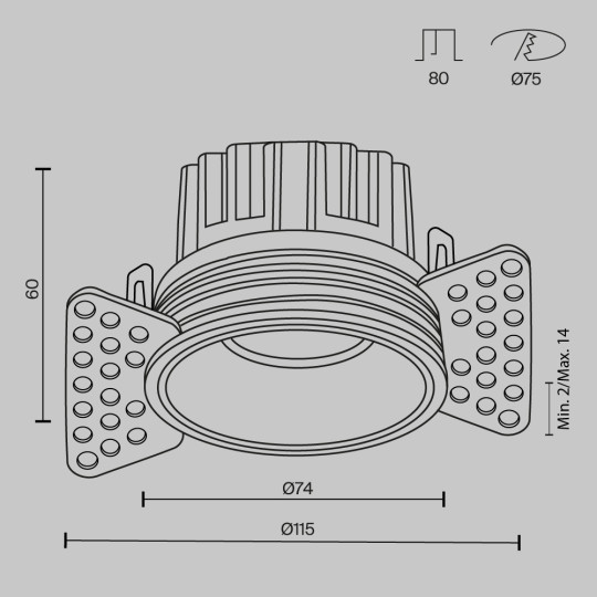 LED луна за вграждане MAYTONI DL058-12W3K-TRS-BS ROUND TRIMLESS