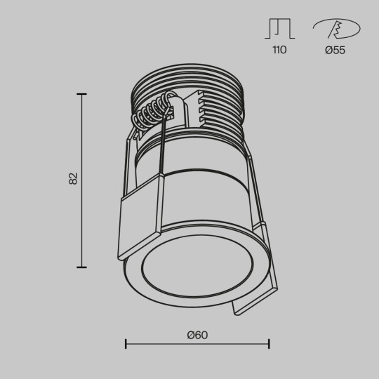 LED луна за вграждане MAYTONI DL089-9W3K-BW MINOR