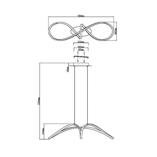 LED пендел MAYTONI MOD156PL-L52G4K CURVE