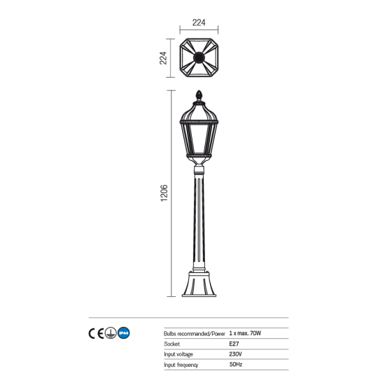 Градински стълб REDO OUTDOOR 9661 ESSEN