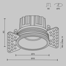 LED луна за вграждане MAYTONI DL058-12W3K-TRS-W ROUND TRIMLESS