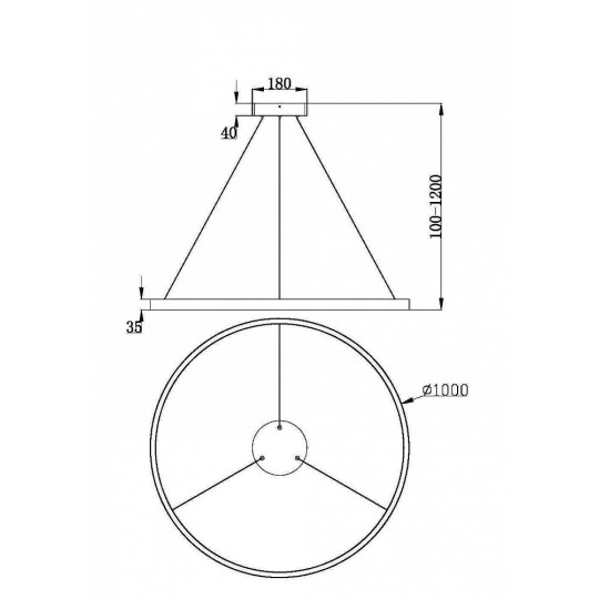 LED пендел MAYTONI MOD058PL-L54BS3K RIM