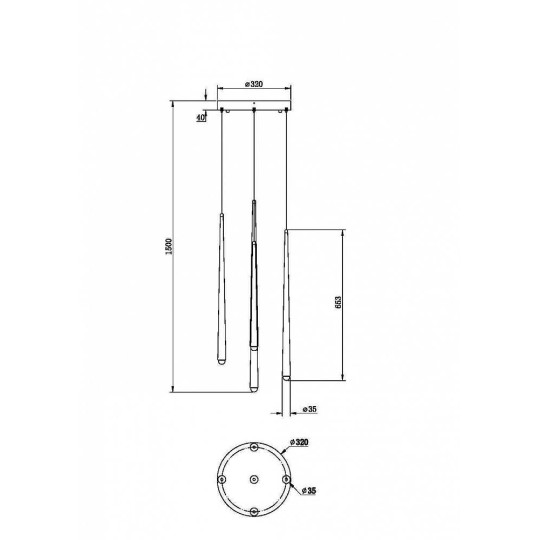 LED пендел MAYTONI MOD132PL-L28BK2 CASCADE