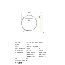 LED плафон REDO 01-2821 FEBE SWH D600 3000K