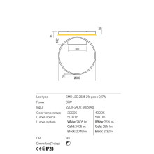 LED плафон REDO 01-2841 FEBE MGD D600 3000K