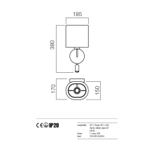 LED Аплик REDO 01-1151 CR PICCADILLY + SPW BG