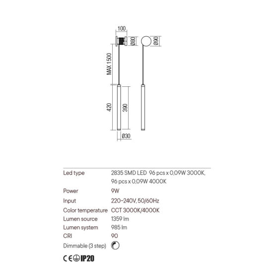 LED аплик REDO 01-3302 SWING