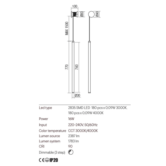 LED аплик REDO 01-3363 SWING