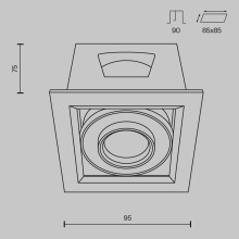 LED луна за вграждане MAYTONI DL093-01-10W3K-W METAL MODERN