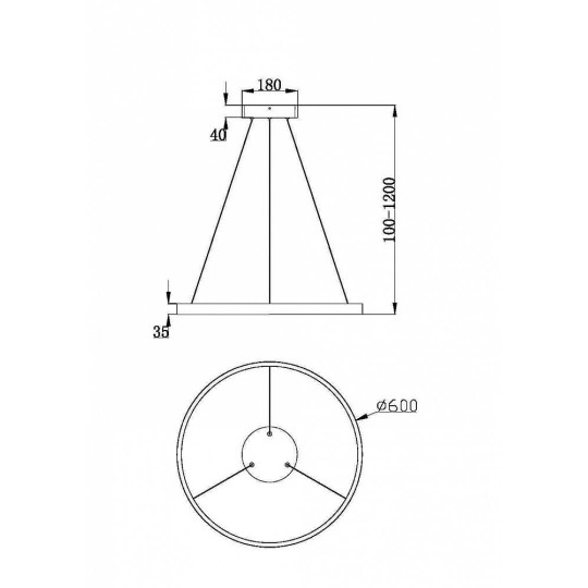 LED пендел MAYTONI MOD058PL-L32B3K RIM