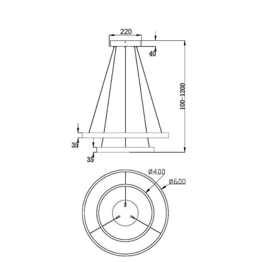 LED пендел MAYTONI MOD058PL-L55B3K RIM