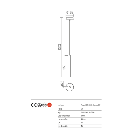 LED пендел REDO 01-1220 KANJI