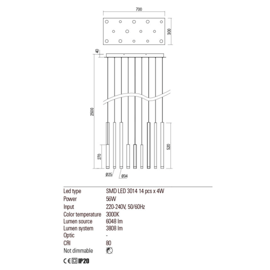 LED пендел REDO 01-2056 MADISON